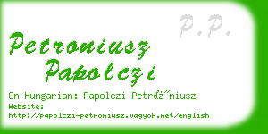 petroniusz papolczi business card